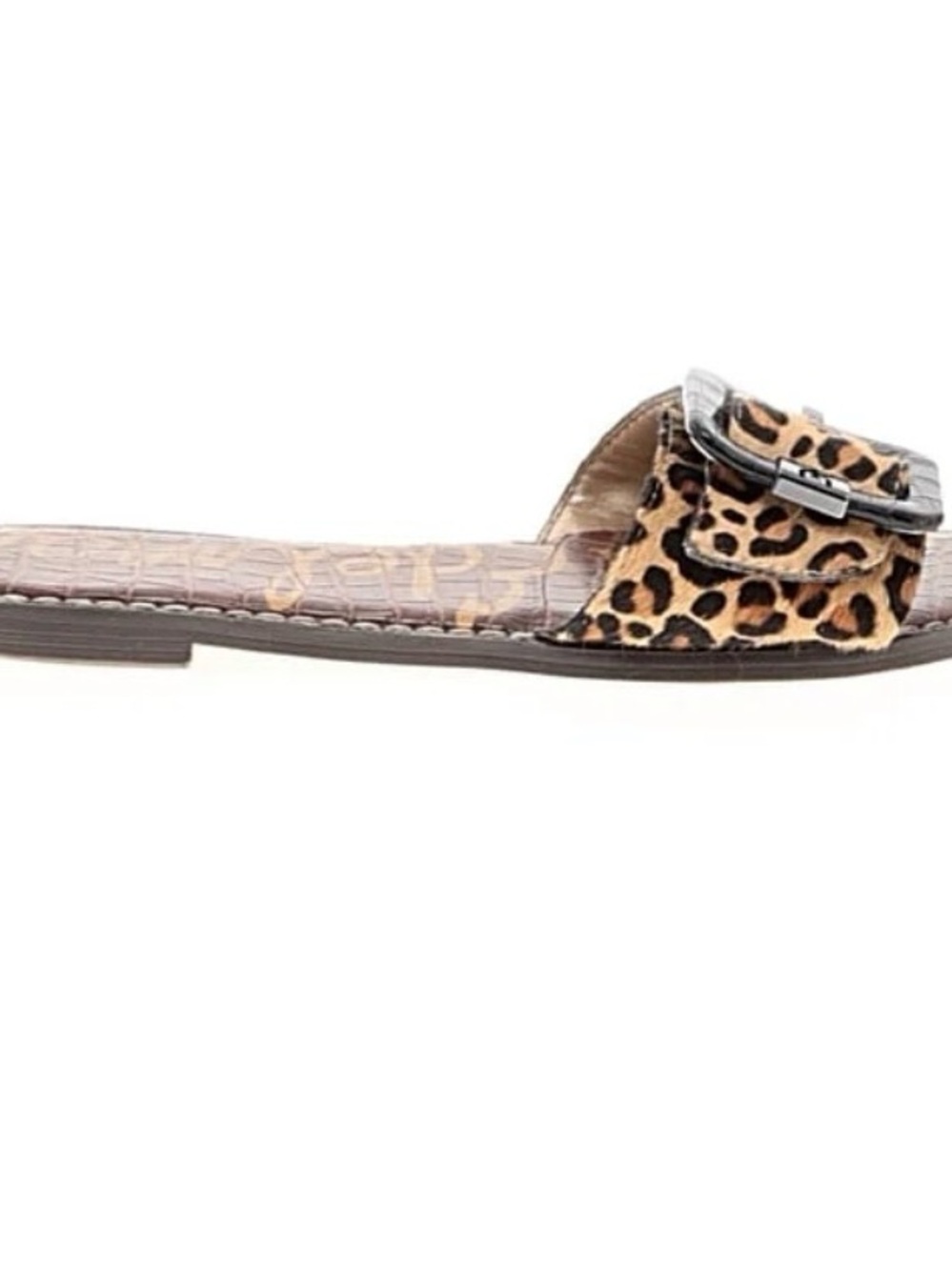Sam Edelman Leopard Print Slide with Silver Buckle